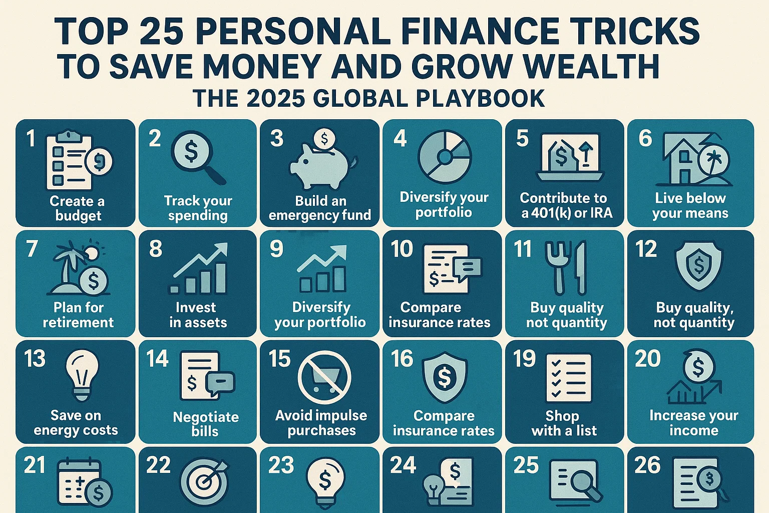 Top 25 Personal Finance Tricks to Save Money and Grow Wealth: The 2025 Global Playbook Thumbnail