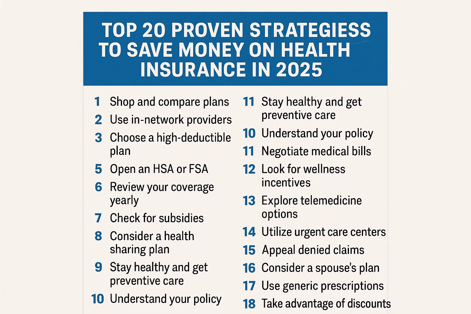 Top 20 Proven Strategies to Save Money on Health Insurance in 2025 Thumbnail